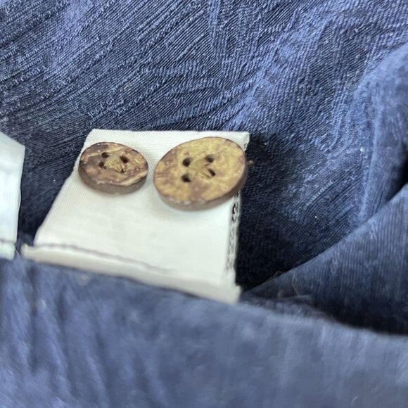 Eagle Dry Goods Mens L Navy 100% Silk Resort Camp Short Sleeve Hawaiian Shirt - Picture 11 of 13